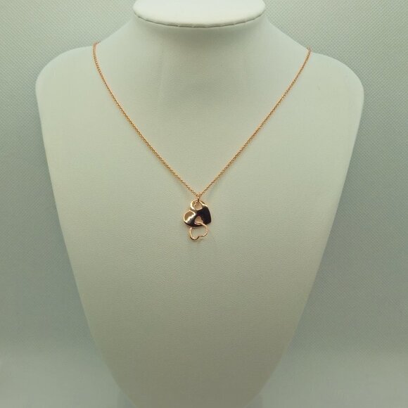 18k Rose Gold Over Copper Pendant With Chain NWOT - Picture 1 of 6